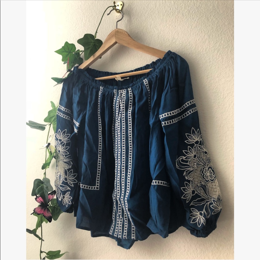 🎃BUY 1 GET 1🎃 Embroidered OffTheShoulder - Picture 3 of 5